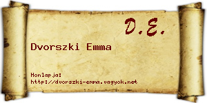 Dvorszki Emma névjegykártya