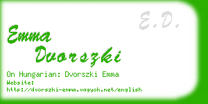 emma dvorszki business card